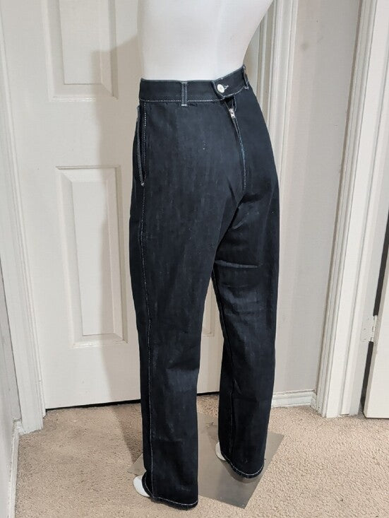 Vintage Freddie's Of Pinewood Blue Women's Wide-Leg Pants - Classic Minimal - 28