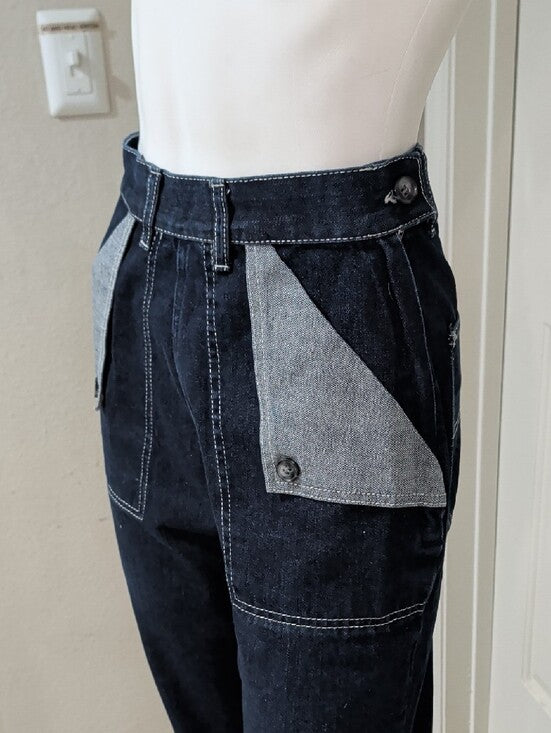 Vintage Freddie's Of Pinewood High-Waist Contrast Pocket Wide-Leg Pants Pinup 28