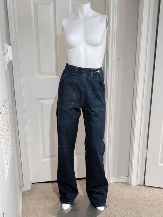 RARE Vintage Freddie's Of Pinewood Women's Dark Navy Straight-Leg Workwear Jeans 28