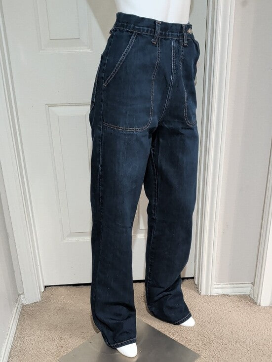 RARE Vintage Freddie's Of Pinewood Women's Dark Navy Straight-Leg Workwear Jeans 28