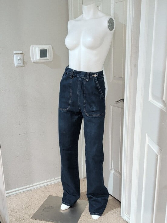 RARE Vintage Freddie's Of Pinewood Women's Dark Navy Straight-Leg Workwear Jeans 28