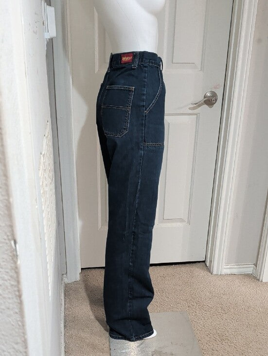 RARE Vintage Freddie's Of Pinewood Women's Dark Navy Straight-Leg Workwear Jeans 28