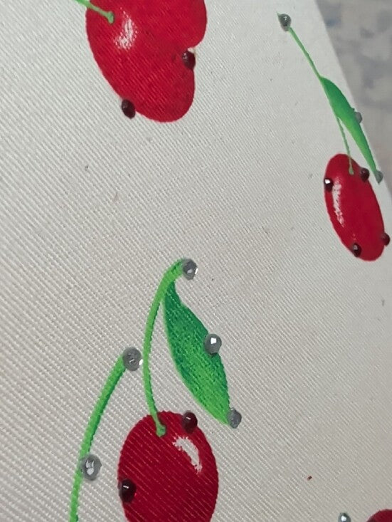 Vintage Cherry-Print Tote Bag with Red Trim Retro Mid-Century NWT and Coinpurse