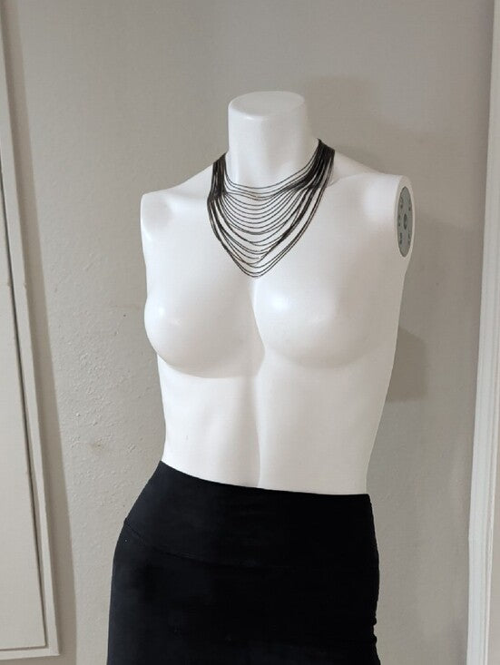 Lovisa Multi-Strand Black & Gold Plated Fine Snakechain Layered Necklace 15"