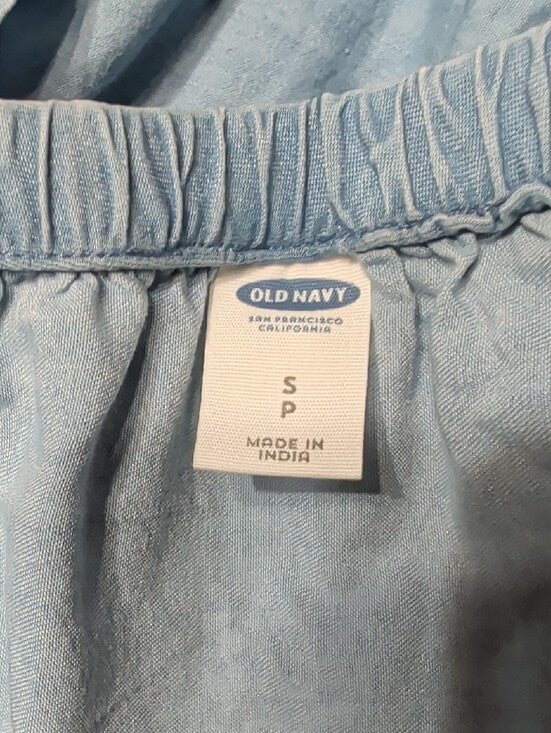 Old Navy Light Blue Chambray Off-Shoulder Mini Dress Women's Small