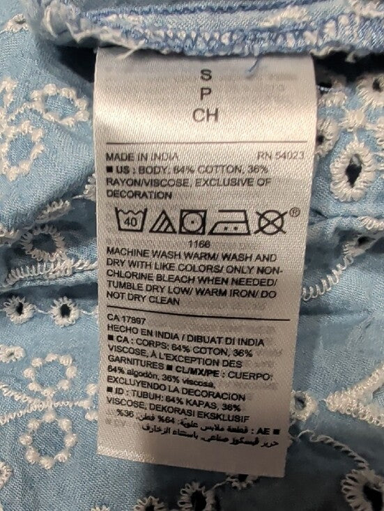 Old Navy Light Blue Chambray Off-Shoulder Mini Dress Women's Small