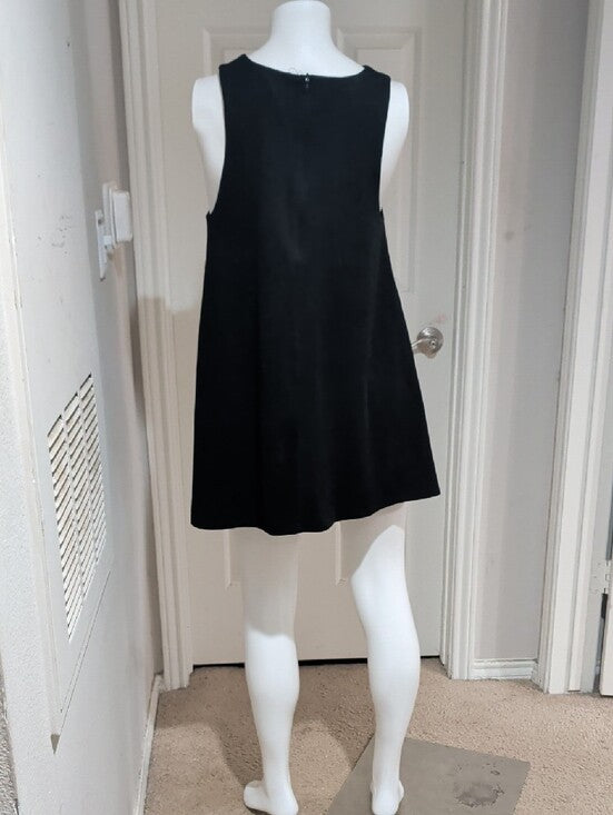 Lida Kate Black Faux Suede A-Line Asymmetrical Tunic Large