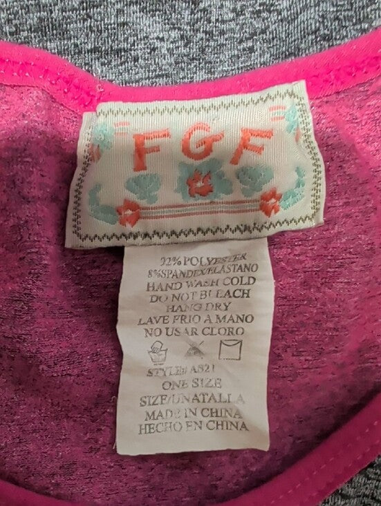 Classic Gray & Pink Sport Active Tank and Leggings Set O/S
