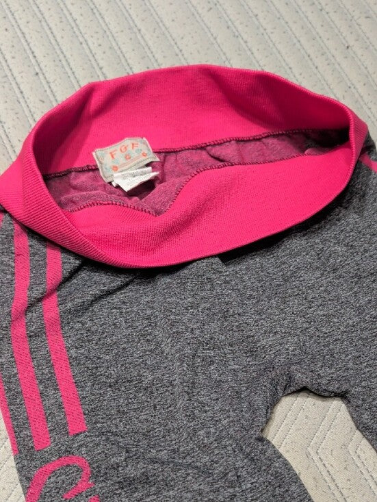 Classic Gray & Pink Sport Active Tank and Leggings Set O/S