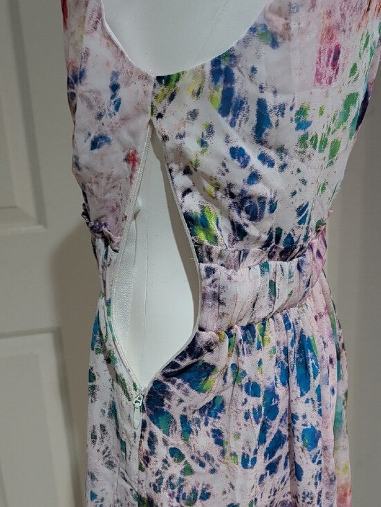 Madison Marcus Multicolor Tie-Dye V-Neck Mini Dress - Mod Multi-Color Small