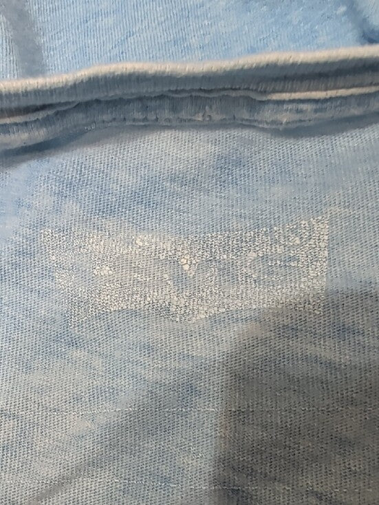 Levi's Distressed Light Blue Short Sleeve Logo Tee with Red Graphic Men's Large