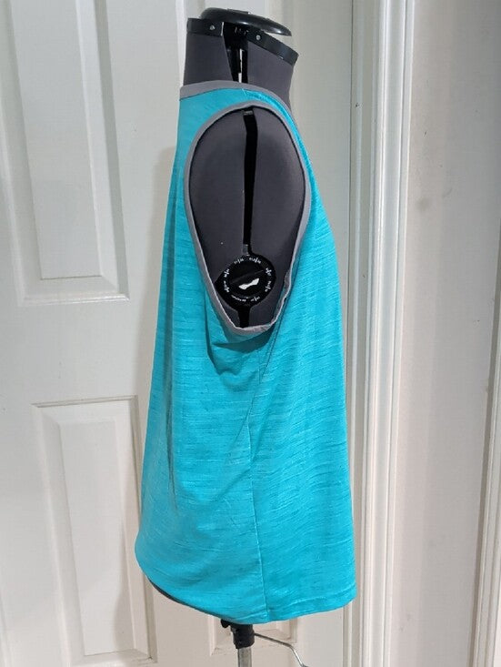 Adidas Teal Athletic Tank with Gray Trim Men's Large
