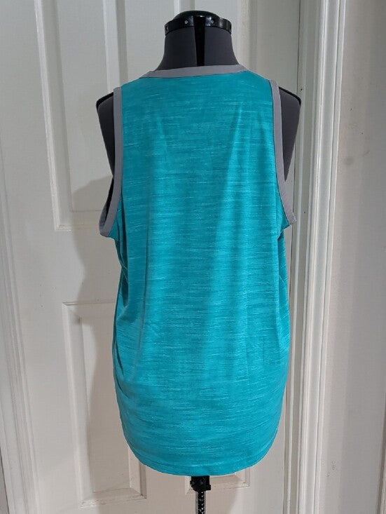 Adidas Teal Athletic Tank with Gray Trim Men's Large