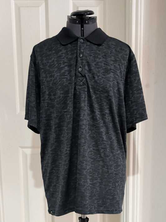 Rank 45 Men's Athletic Gray Heathered Polo Shirt Large