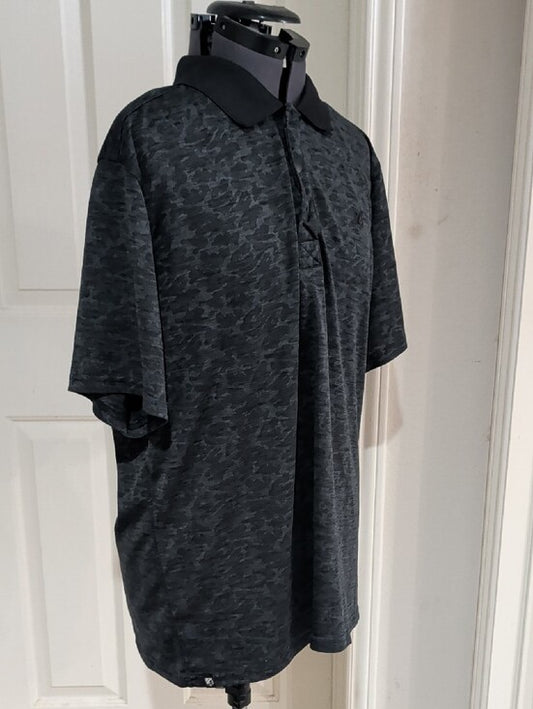 Rank 45 Men's Athletic Gray Heathered Polo Shirt Large