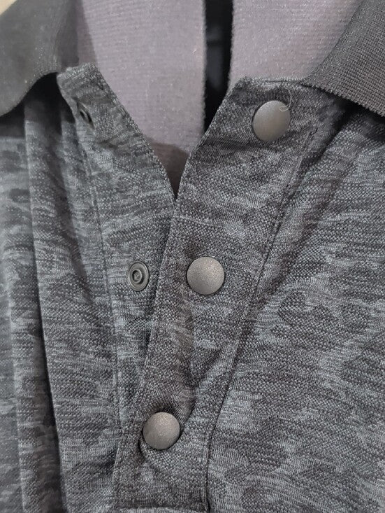 Rank 45 Men's Athletic Gray Heathered Polo Shirt Large