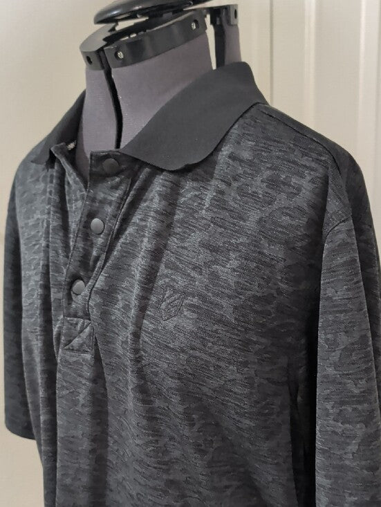 Rank 45 Men's Athletic Gray Heathered Polo Shirt Large