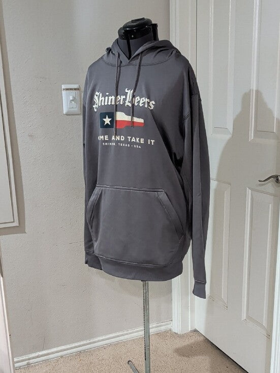 Shiner Beers Gray Hooded Pullover – Come And Take It Graphic Men's XL