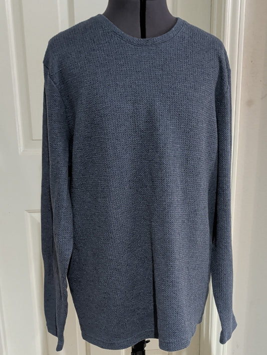 English Laundry Men's Textured Crewneck Sweater in Slate Blue XL