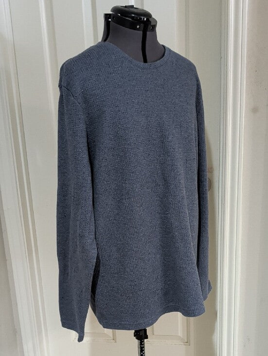 English Laundry Men's Textured Crewneck Sweater in Slate Blue XL
