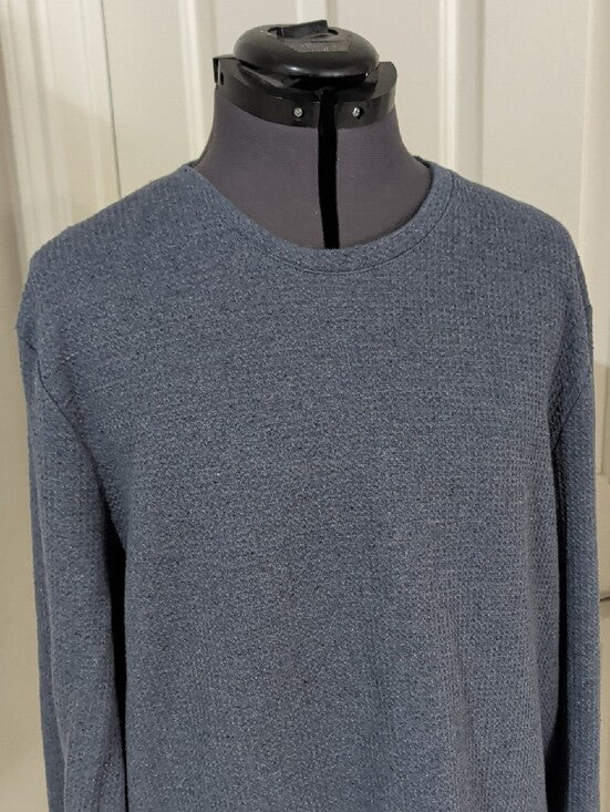 English Laundry Men's Textured Crewneck Sweater in Slate Blue XL