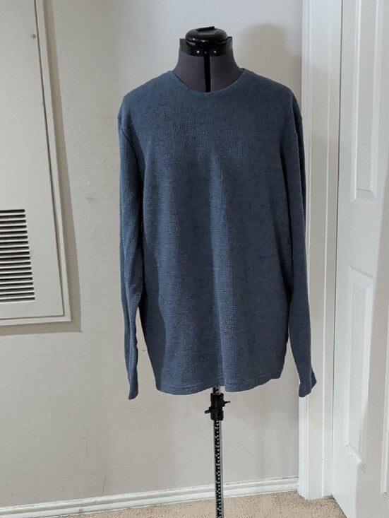 English Laundry Men's Textured Crewneck Sweater in Slate Blue XL