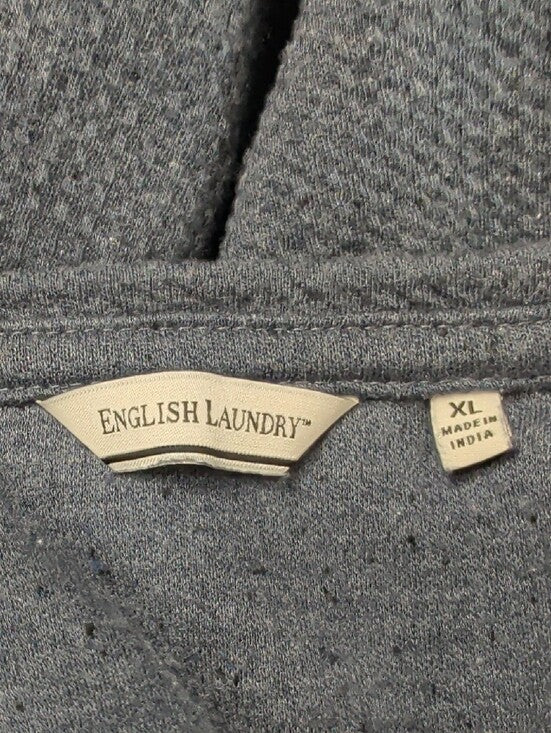 English Laundry Men's Textured Crewneck Sweater in Slate Blue XL
