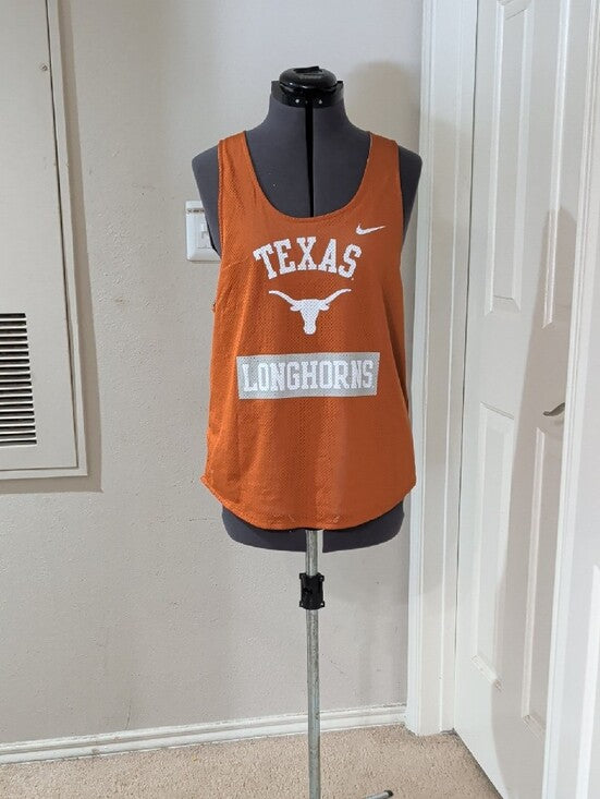 Retro Nike Dri-Fit Orange Athletic Texas Longhorns Mesh Tank Top Men's Medium