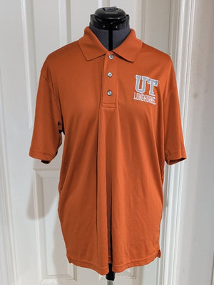 Russell UT Longhorns Men's Orange Athletic Polo Shirt Large New