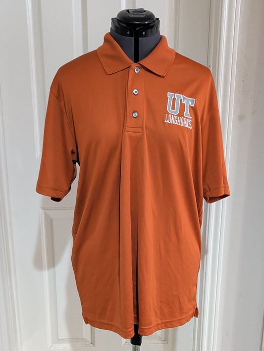 Russell UT Longhorns Men's Orange Athletic Polo Shirt Large New