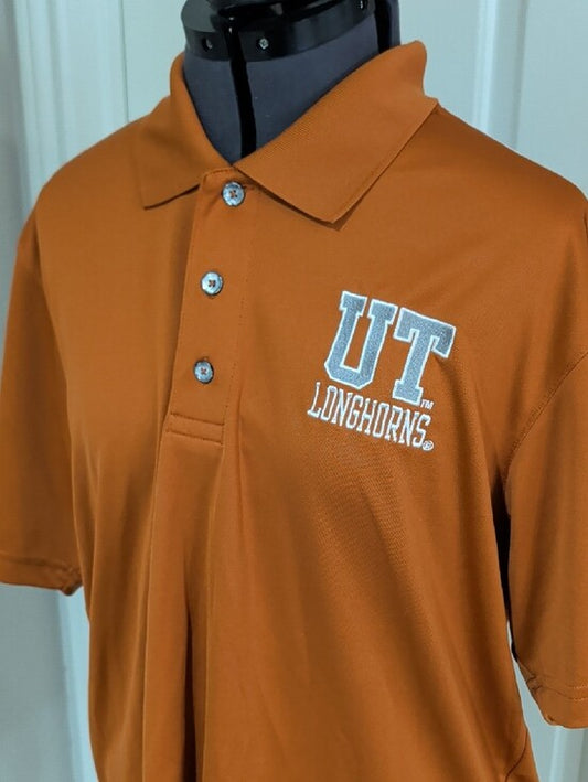 Russell UT Longhorns Men's Orange Athletic Polo Shirt Large New