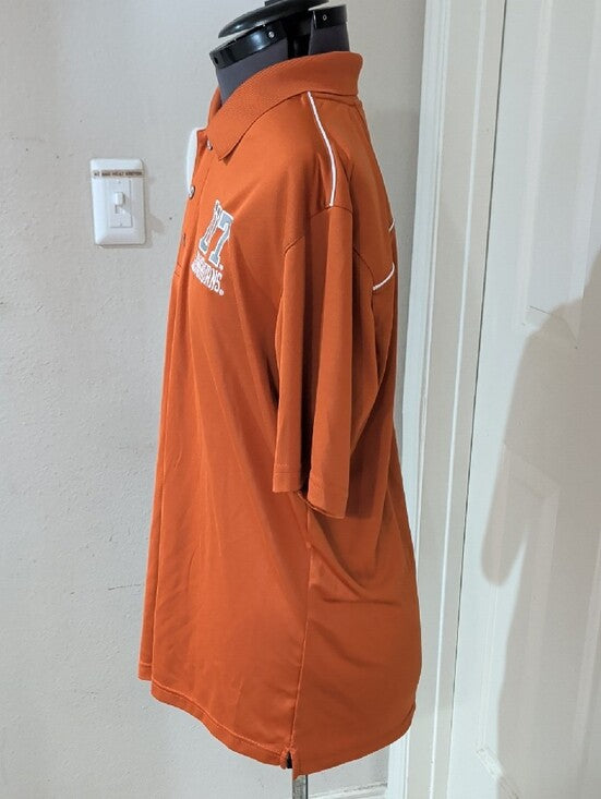 Russell UT Longhorns Men's Orange Athletic Polo Shirt Large New
