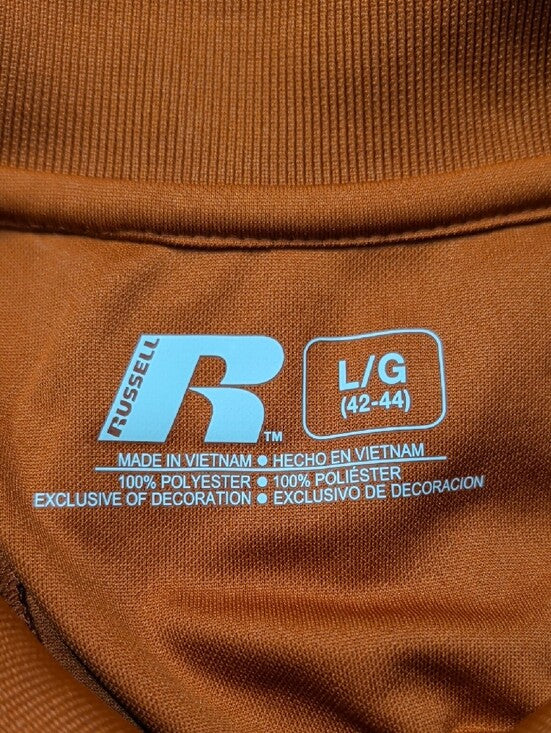 Russell UT Longhorns Men's Orange Athletic Polo Shirt Large New