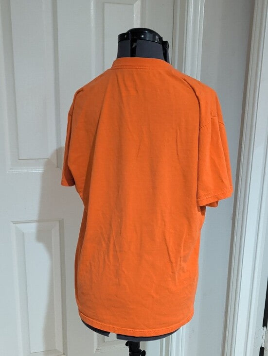 Majestic Orange Orioles Script Short Sleeve Tee Men's Large