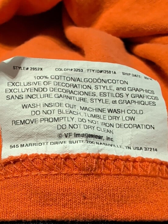 Majestic Orange Orioles Script Short Sleeve Tee Men's Large