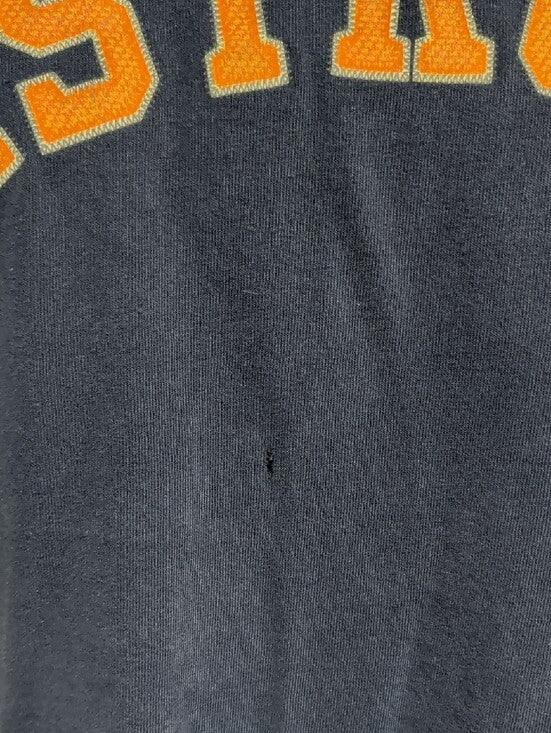 Vintage Majestic Navy Blue Astros Tee w/ Orange Arch Lettering Men's Large Retro