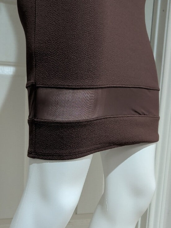 NWT Bozzolo Fitted Mini Dress with Sheer Insets in Deep Purple Women's Large