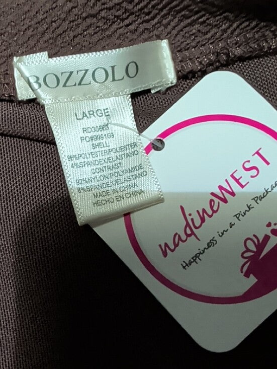 NWT Bozzolo Fitted Mini Dress with Sheer Insets in Deep Purple Women's Large