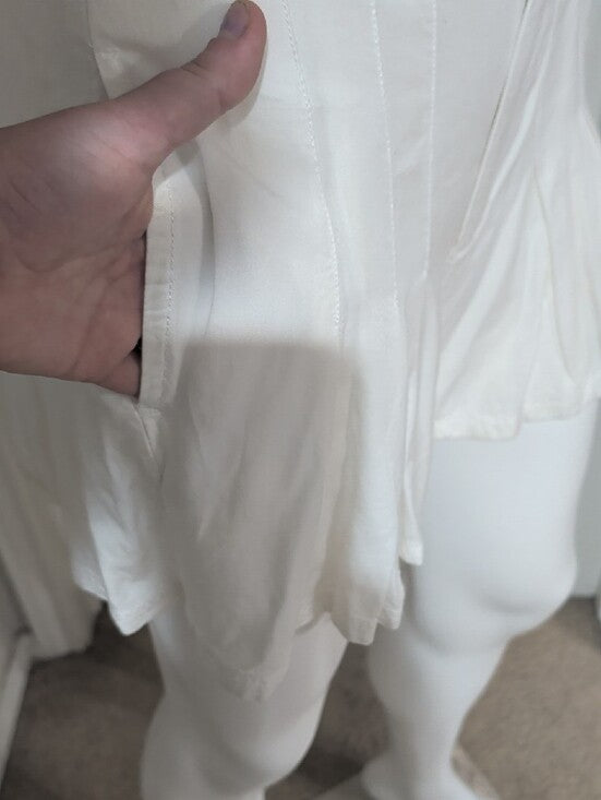 O'Neill White Pleated Viscose Shorts Women's Large
