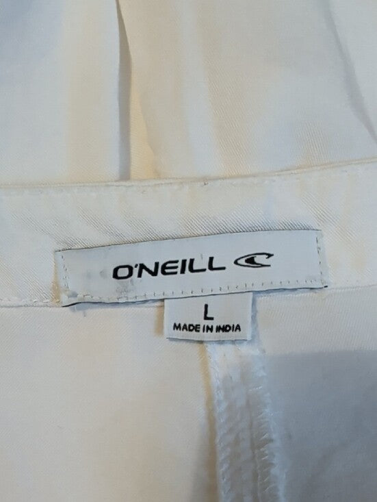 O'Neill White Pleated Viscose Shorts Women's Large
