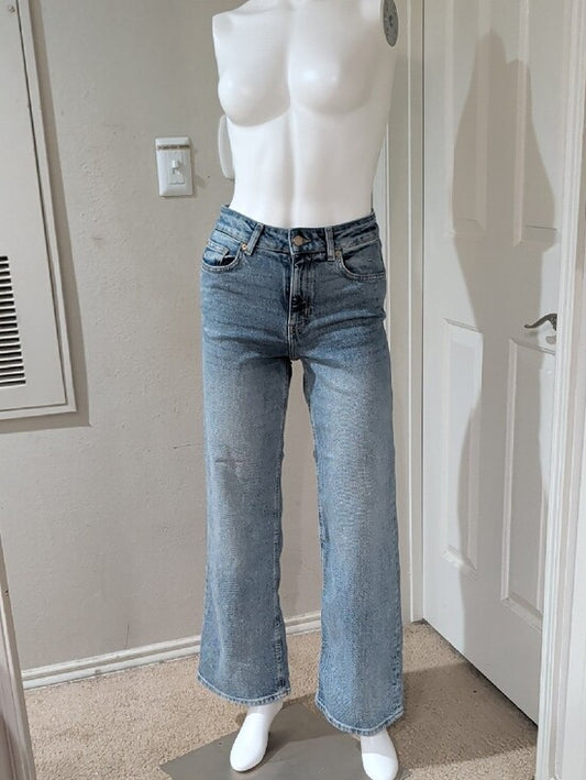 H&M Classic High-Rise Light Blue Wide-Leg Women's Jeans US 2/EUR 34