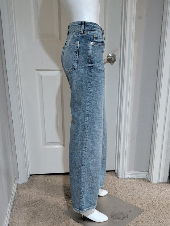 H&M Classic High-Rise Light Blue Wide-Leg Women's Jeans US 2/EUR 34
