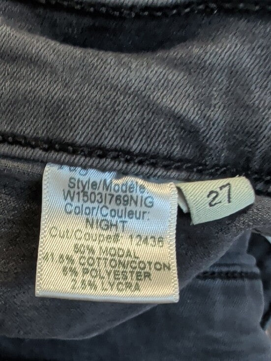 rag & bone Low-Rise Black Skinny Jeans with Knee Distress Women's 27 Y2K