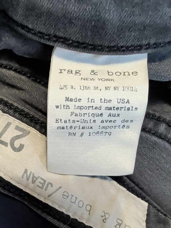 rag & bone Low-Rise Black Skinny Jeans with Knee Distress Women's 27 Y2K
