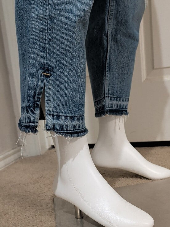 We The Free High-Rise Light Blue Cropped Distressed Denim Jeans Women's 28