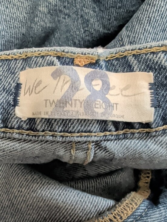 We The Free High-Rise Light Blue Cropped Distressed Denim Jeans Women's 28