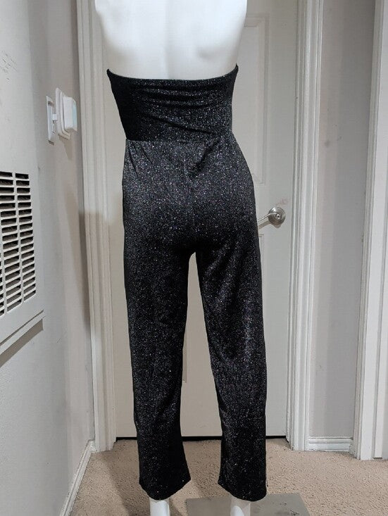 Blashe Strapless Sparkle Jumpsuit in Black Women's Medium