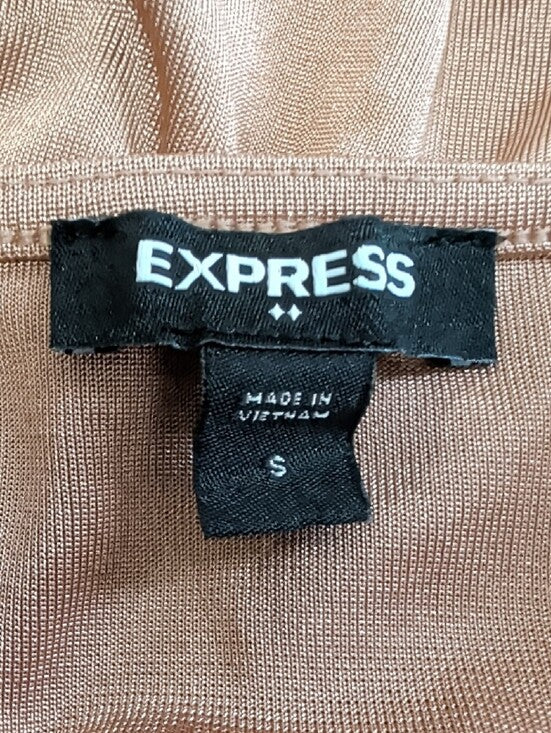 Express Bronze Finely Ribbed Wrap Bodysuit Women's Small