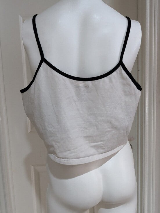 Polaroid White Cropped Tank with Rainbow Stripes Women's 3X