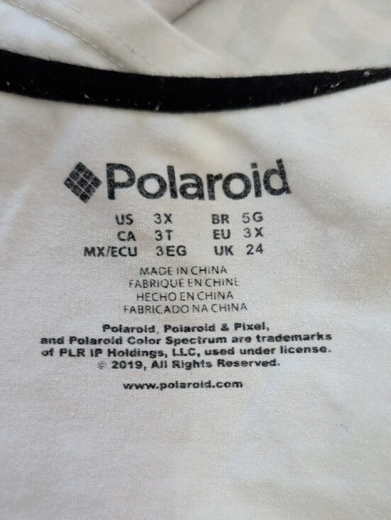 Polaroid White Cropped Tank with Rainbow Stripes Women's 3X